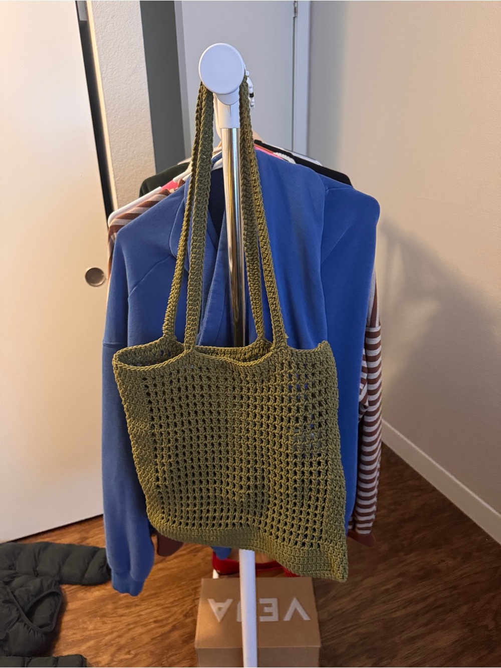 Urban Outfitters Olive Crochet Knit Tote